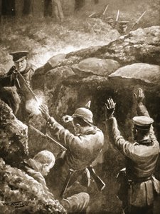 Sergent Coxon skyder to af tre tyskere, der havde angrebet ham under et angreb på deres skyttegrave